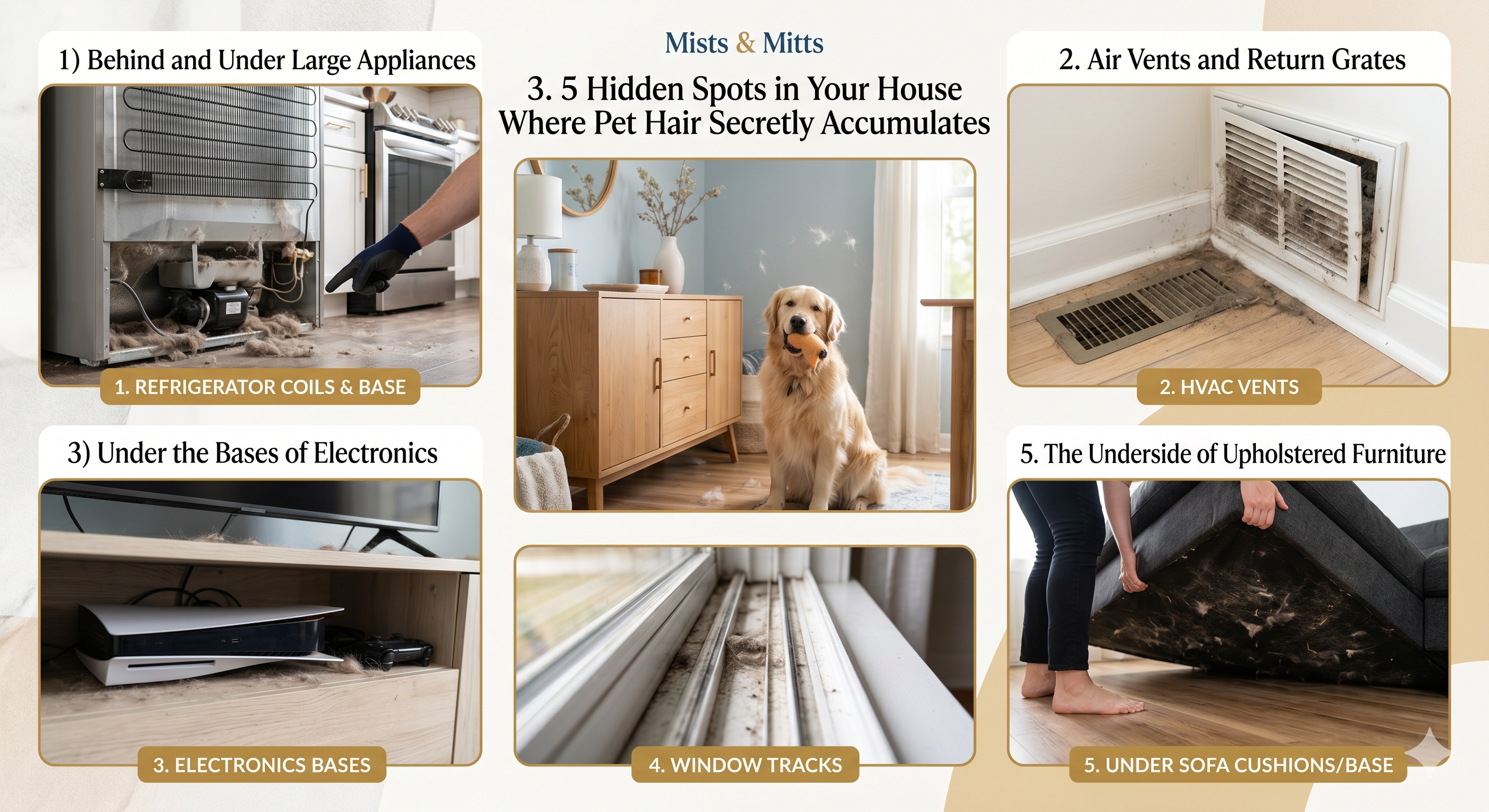 5 Hidden Spots in Your House Where Pet Hair Secretly Accumulates