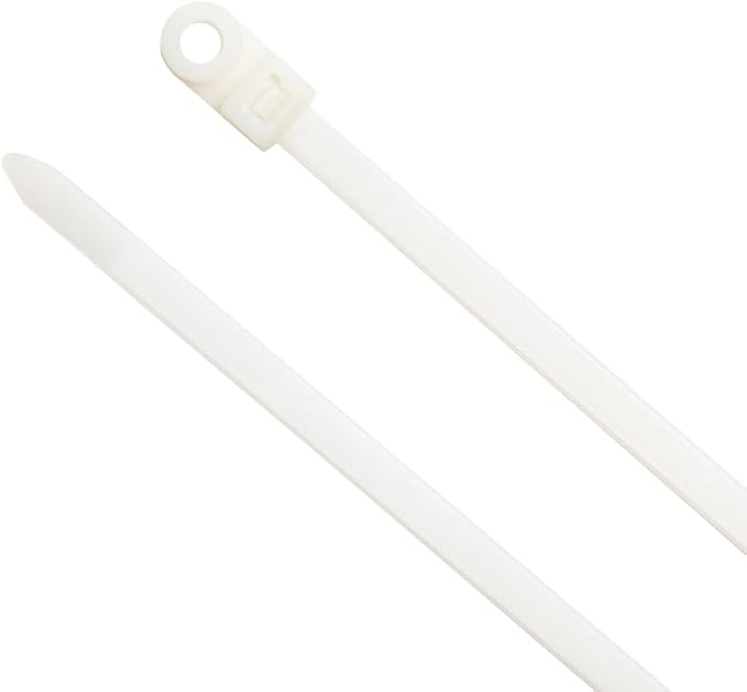 ZipTie.com 12-inch Natural Screw Mount Zip Tie, 120-lb Tensile Strength, UL 21 Listed, 100-Pack