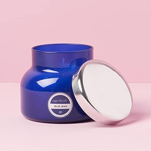 Capri Blue Scented Candles - Soy Candle Wax Blend - Jar Candles - Blue Candle Gifts for Women & Men - Luxury Candles for Home Scented with Citrus, White Musk & Patchouli - Blue Jean (8 oz)