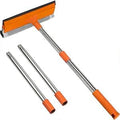 2 in 1 Window Squeegee for Home,15.9" Car Window Cleaner with Long Stainless Steel Handle,Sponge Car Squeegee for Gas Station, Glass,Shower,Outdoor High Window Cleaning