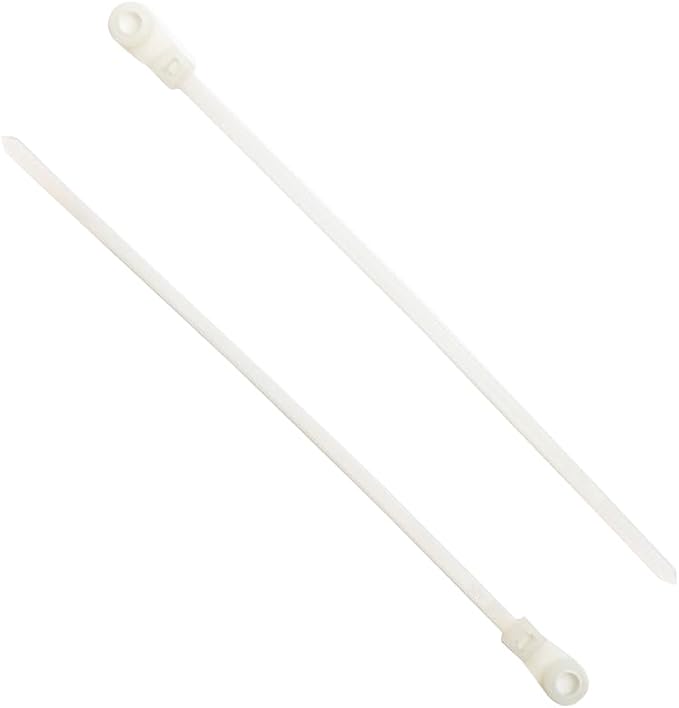 ZipTie.com 4.3-Inch Natural Zip Ties With Screw Hole - 18-lb Tensile Strength Cord Management & Secure Mounting - Indoor & Outdoor Multi-Purpose Tie Wraps (100-Pack)