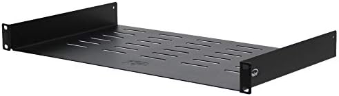 NavePoint Universal Rack Tray Vented Shelves 1U Black 10.5 Inches (270mm deep) No Lip