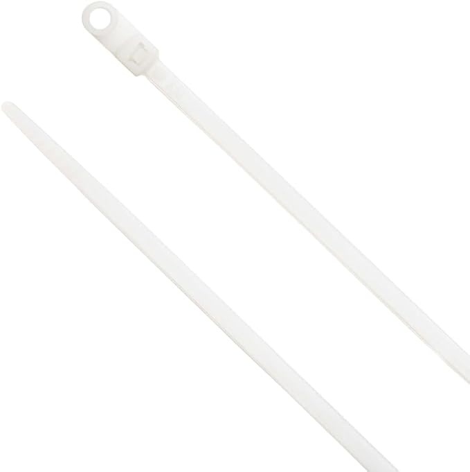 ZipTie.com 6.3-Inch Natural Zip Ties With Screw Hole - 50-lb Tensile Strength Cord Management & Secure Mounting - UL 21 Listed Tie Wraps - Indoor & Outdoor Multi-Purpose (100-Pack)