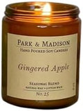 Park & Madison Gingered Apples Soy Candle - Apples Mimosa Scented Candle | Hand-Poured Amber Jar Candle with Black Lid | Fruit Scented Fall Candle | Eco-Friendly, Phthalate-Free, Non-Toxic (4 oz)