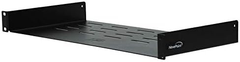 NavePoint Universal Rack Tray Vented Shelves 1U Black 8 Inches (210mm deep) No Lip