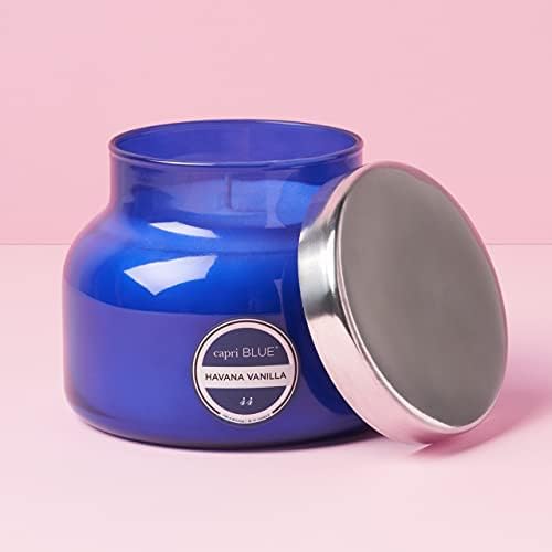Capri Blue Scented Candles - Soy Candle Wax Blend - Jar Candles - Blue Candle Gifts for Women & Men - Luxury Candles for Home Scented with Vanilla, Bergamot & Sandalwood - Havana Vanilla (19 oz)