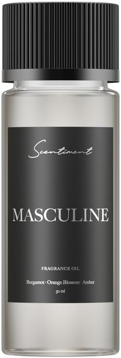 Scentiment - Masculine Designer Collection Diffuser Oils | Aromatherapy Home Fragrance | Luxurious Scent with Notes of Bergamot, Orange Blossom, Amber, 50ml