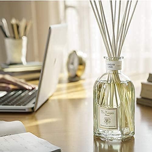 Dr. Vranjes - Ginger Lime 500 ml Diffuser + Double Pack of White Sticks (3 Pieces Bundle)- Luxury Home Fragrance, Made in Italy, Main Scent: Fruity, Olfactory Pyramid: Lime, Ginger, White Pepper.