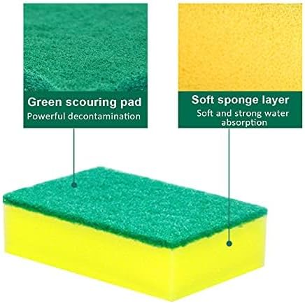 Sponge Individually Wrapped Kitchen Dishwashing Sponge, Non Scratch Scouring Pad, Odor-Free Sponge Wipes for Travel Apartments(Green 800 Pack)