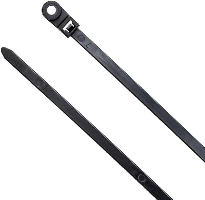 ZipTie.com 15-Inch Black Zip Ties With Screw Hole - 120-lb Tensile Strength Cord Management & Secure Mounting - UL 21 Listed Tie Wraps - Indoor & Outdoor Multi-Purpose (100-Pack)
