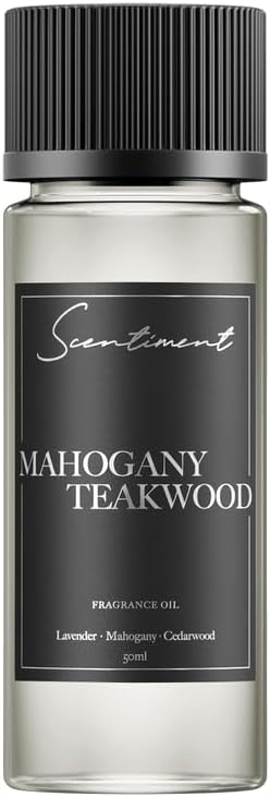 Scentiment Diffuser Oil - Mahogany Teakwood | Aromatherapy Home Fragrance | Luxurious Scent with Notes of Lavender, Mahogany, Cedarwood (50ml)