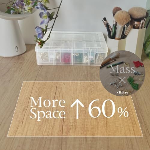 12-in-1 Multi-Functional Plastic Jewelry Organizer Box | Bead Storage Organizer with 12 Removable Compartments | Travel-Friendly Craft Organizer Box for Daily Jewelry Management (Big Box (2 pack))