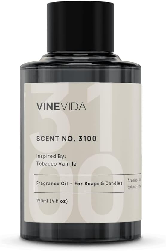 VINEVIDA [4oz] (Our Version of) Tobacco Vanille Fragrance Oil for Soap Making Scents for Candle Making, Perfume Oils, Soy Candles, Home Scents Oil Diffusers, Bath Scent Bomb Oils Linen Spray Lotions
