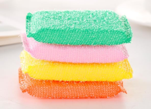 4 Pcs Sponges for Kitchen - Non Scratch Dish Sponge or Dish Scrubber for Dishwashing - Kitchen & Household Cleaning Scrub - Scrubbers for Dishes, Pots, Pans, Sink