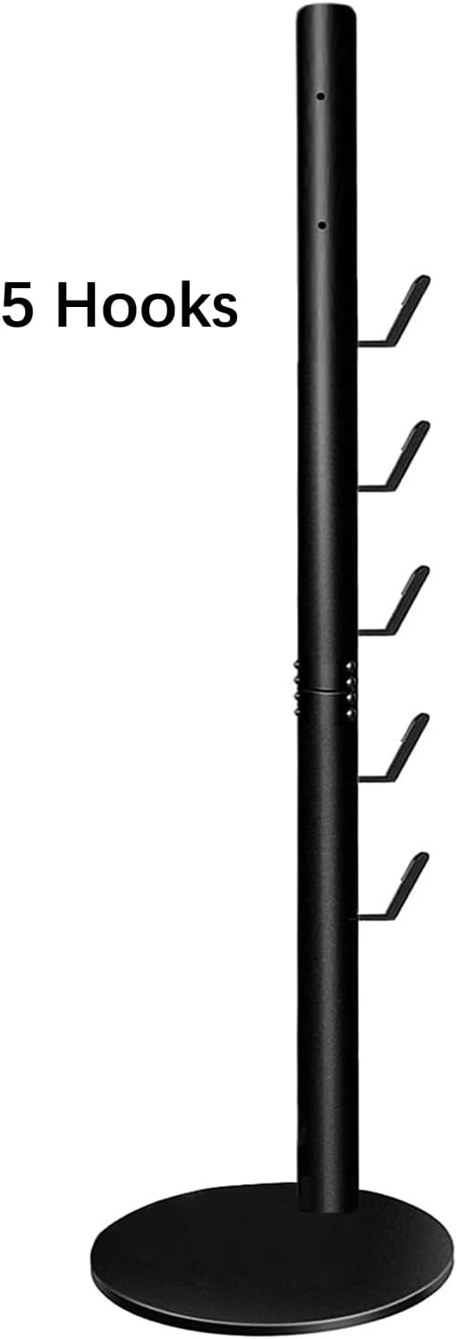 Storage Stand Holder Compatible with V15 Detect, V11 V10 V8 V7 V6 Cordless Vacuum Cleaners and Accessary, Floor Docking Station Metal Organizer Bracket with 5 Hooks, Black
