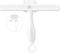 ROLIZOE Shower Squeegee for Glass Doors, 11 Inch Ergonomics Anti-Rust Silicone Squeegee with Stainless Steel Frame for Shower Glass Door, Mirrors, Tiles and Windows Cleaning, White
