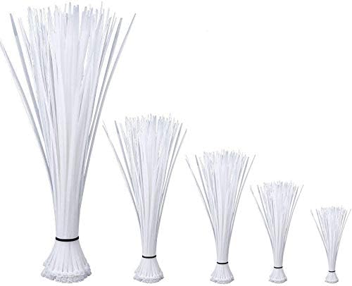 NewMainOne Self Locking Nylon Cable Zip Ties,4 6 8 10 12 Inches,Width 0.16inch,500Pcs HeavyDuty Wire Tie Wraps for Home,Office,Garden,Garage,Workshop (White)