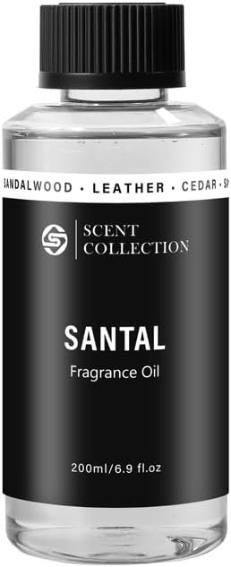 Luxury Hotel Scent Santal Diffuser Oil Waterless Essential Aromatherapy for Cold Air & Car Diffusers – Long Lasting Refill for Large Room & Home - Non Toxic, Signature Sandalwood (200ml/6.76Fl oz)