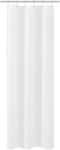 N&Y HOME Small Stall Shower Curtain Liner Fabric 32" W x 72" L inch Narrow Size, Hotel Quality, Washable, Water Repellent, White Bathroom Curtains with Grommets, 32x72