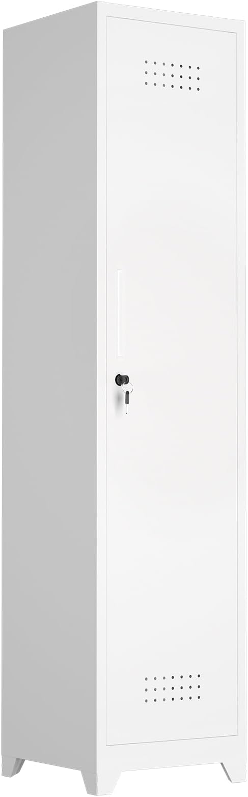 Tall Storage Cabinets,Slim Bathroom Cabinet with Door,Skinny Cabinet with Storage Systems for Laundry,Home Office,White