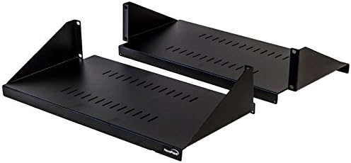 NavePoint 2U Cantilever Server Shelf Rack Mount 19 Inch 2 Piece Set Center Weighted Vented