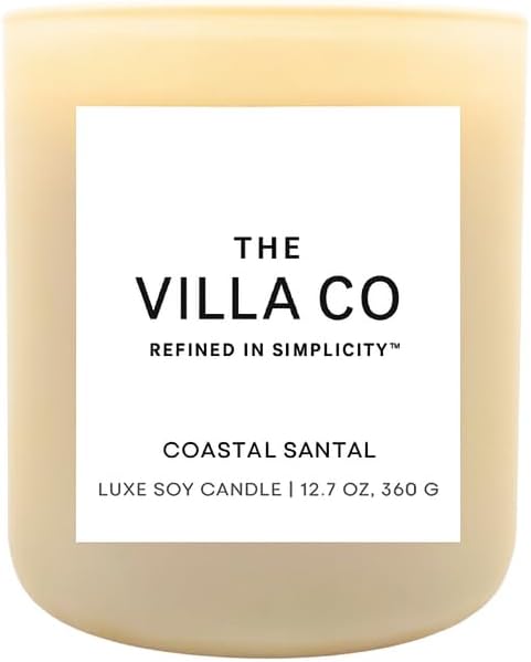 Coastal Santal | Scented Candle for Women & Men | Hand-Poured, Aromatic & Fragrant | 60 Hour Burn Time 12.7 OZ | Soy Based | Phthalate Free | Made in USA
