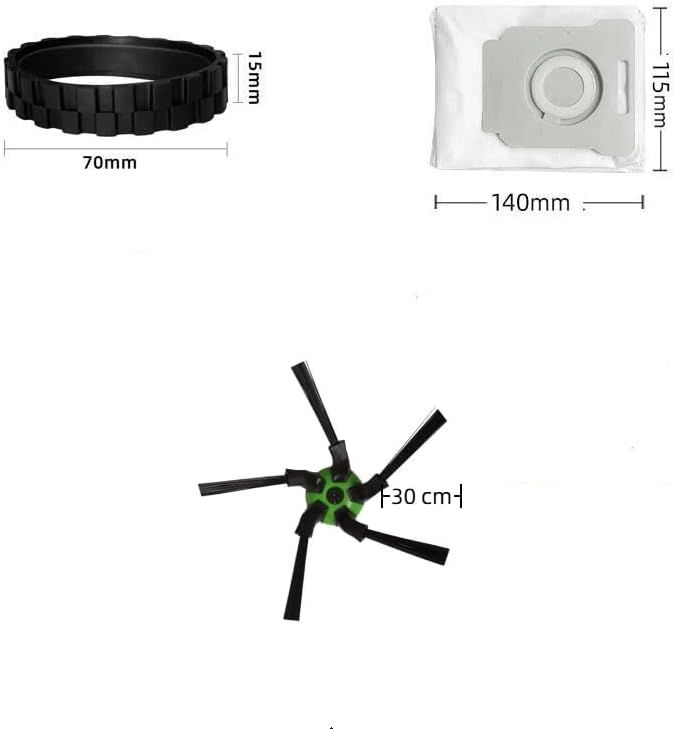 Drive Wheel Tires Compatible for iRobot Roomba s9 (9150) and s9+ (9550) Series Robot Vacuums (Includes 2 Side Brushes, 4 Drive Wheels, 2 Dust Bags, 1 Screwdriver)