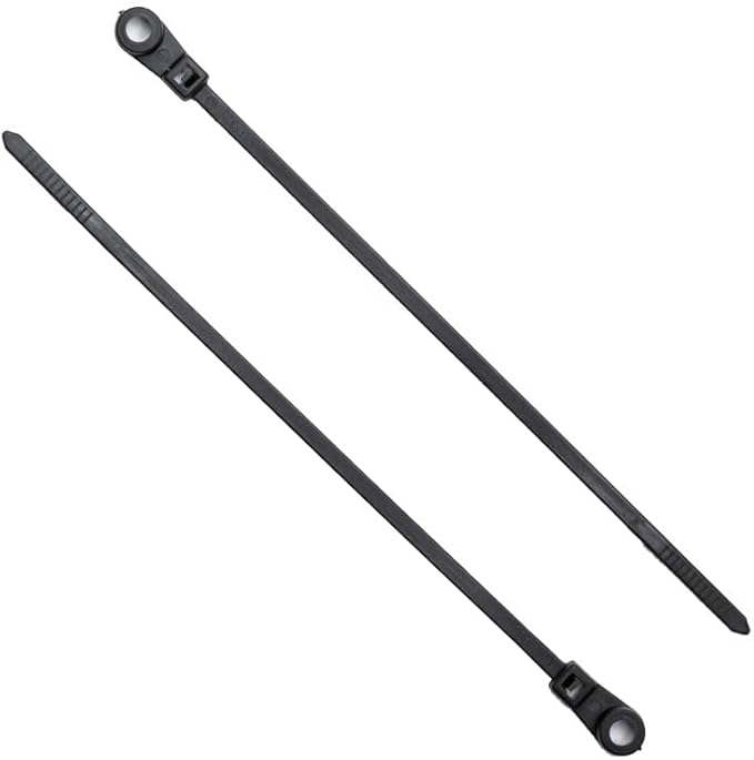 ZipTie.com 4.3-Inch Black Zip Ties With Screw Hole - 18-lb Tensile Strength Cord Management & Secure Mounting - Indoor & Outdoor Multi-Purpose Tie Wraps (100-Pack)