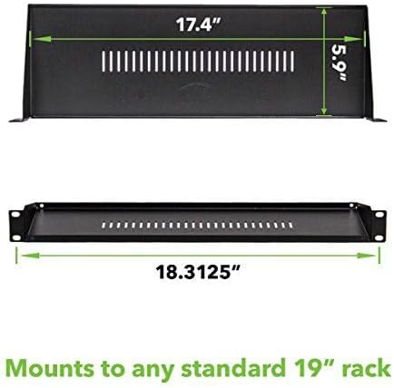 NavePoint Cantilever Server Shelf Vented Shelves Rack Mount 19 Inch 1U Black 6 Inches (150mm) deep