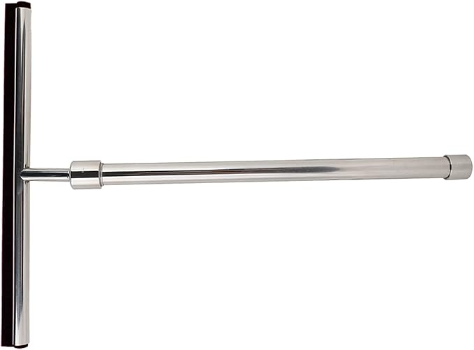 Extendable Stainless Steel Squeegee Telescoping Shower Glass & Window Cleaner with Scraper Blade for Bathroom Car Mirror Tile Professional Reach Tool with Adjustable Handle