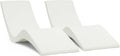 Aqua Outdoors Pool Chaise Lounge Chairs for Ledge & Shelf, Water-Weighted Pool Lounger for Depths Up to 9”, No Screw Plugs & Tools Needed, Classic White Ledge Lounger, Set of 2