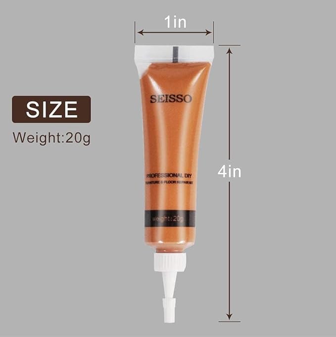 SEISSO Wood Repair Kit Touch up Paint Restore Any Wooden Furniture Stain, 12 Colors Cover Surface Scratch for Wooden Floor Table, Filler Furniture Paint Oak, Cabinet, Door, Veneer, Walnut