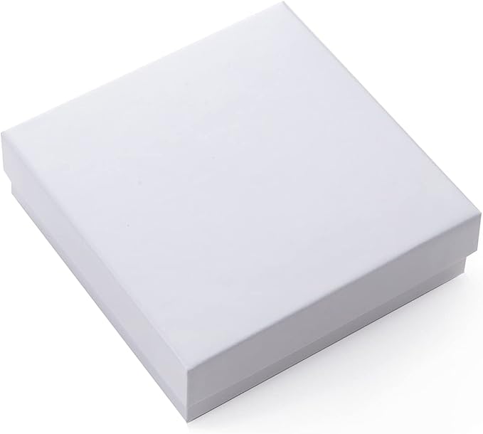 GEFTOL Jewelry Gift Boxes 96 Pack 3.5x3.5x1 Inch Cardboard Jewelry Boxes,Small Gift Boxes for Jewelry Earrings Necklaces Handmade Bangles Bracelets(White)