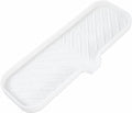MicoYang Silicone Bathroom Soap Dishes with Drain Spout-Bathroom and Kitchen Sink Organizer,Sponge Holder,Dish Soap Tray,Perfect for Dispenser,Scrubber,Bottle,Cup on Sink or Counter-White 12"×4"