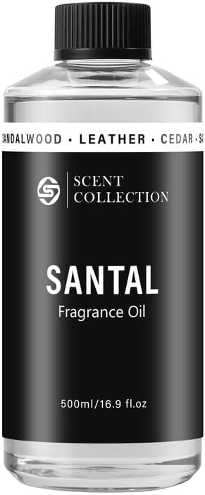 Luxury Hotel Scent Santal Diffuser Oil Waterless Essential Aromatherapy for Cold Air & Car Diffusers – Long Lasting Refill for Large Room & Home - Non Toxic, Signature Sandalwood (500ml/16.9Fl oz)