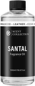 Luxury Hotel Scent Santal Diffuser Oil Waterless Essential Aromatherapy for Cold Air & Car Diffusers – Long Lasting Refill for Large Room & Home - Non Toxic, Signature Sandalwood (500ml/16.9Fl oz)