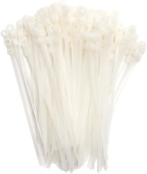 ZipTie.com 4.3-Inch Natural Zip Ties With Screw Hole - 18-lb Tensile Strength Cord Management & Secure Mounting - Indoor & Outdoor Multi-Purpose Tie Wraps (100-Pack)