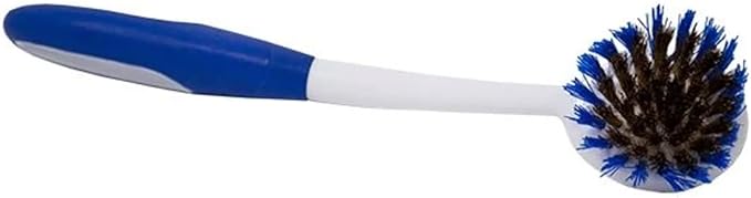 LOLA Pro Pot N' Pan Brush, Abrasive Cleaning, Poly & Brass Wire Bristles, Comfort Rubber Grip, Use for Caked-On & Baked-On Messes, 1 Pack