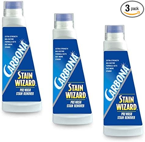 Carbona Laundry Stain Scrubber | Bio-Enzyme Stain Remover | Eliminates Fat, Oil, Blood, Milk, Fruit, Ketchup, Vegetables & Baby Food Stains | Save On Skin & Washable Fabrics | 3 Pack