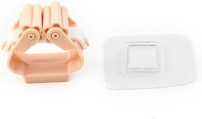 Wall Mounted Mop and Broom Holder with No-Trace, Waterproof Non-Slip PP Organizer for Kitchen Bathroom Cleaning Tools, Space-Saving Hook Rack, 2.36 x 2.36 in, Max Load 11 lb