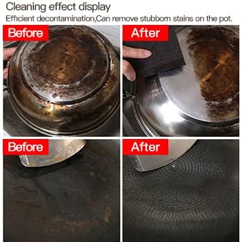 Dr.WOW Carborundum Heavy Duty Scouring Sponges - Fiberglass-Free Nano Rust Eraser for Pots, Pans, Grill, Oven Racks & Sink Stains (1'' 6Ct (Pack of 1))