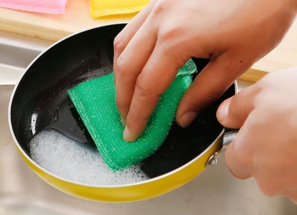 4 Pcs Sponges for Kitchen - Non Scratch Dish Sponge or Dish Scrubber for Dishwashing - Kitchen & Household Cleaning Scrub - Scrubbers for Dishes, Pots, Pans, Sink