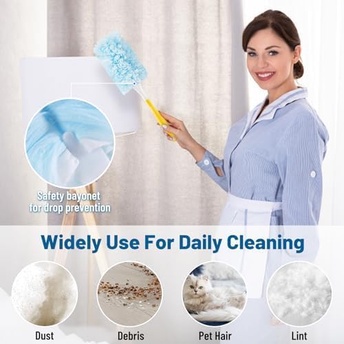 Duster Refill for Swiffer Duster Refill，360 Dusters Heavy Duty Refills, Multi Surface Disposable Duster Kit Unscented for Home, Office, Furniture (30 Count + 1 Handle)
