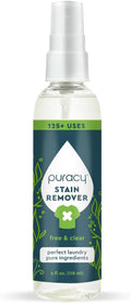 Puracy Stain Remover, Natural Travel and Laundry Stain Cleaner for Clothes, Baby Essentials, Kids Stains, Oil and Fabric Spot Cleaner, Unscented (Stain Remover Spray, 4 fl oz)