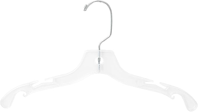 13.8” Clear Plastic Kids Hangers 100 Pack - Durable Clothes Hanger for Wardrobe Organization, Essential Plastic Hanger for Garments, Versatile Coat Hangers for Home and Retail Use