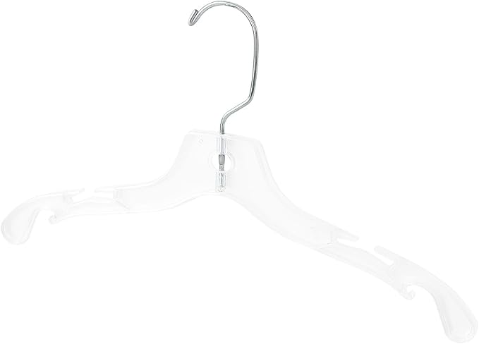 16.5” Clear Plastic Hangers 20 Pack - Durable Clothes Hanger for Wardrobe Organization, Essential Plastic Hanger for Garments, Versatile Coat Hangers for Home and Retail Use