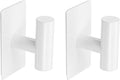 2 Pack Towel Hooks for Bathroom, Wall Hooks Self-Adhesive No-Drill Door Hanger Apply to Shower/Kitchen/Bedroom/Hanging Coat/Towel/Robe (White)