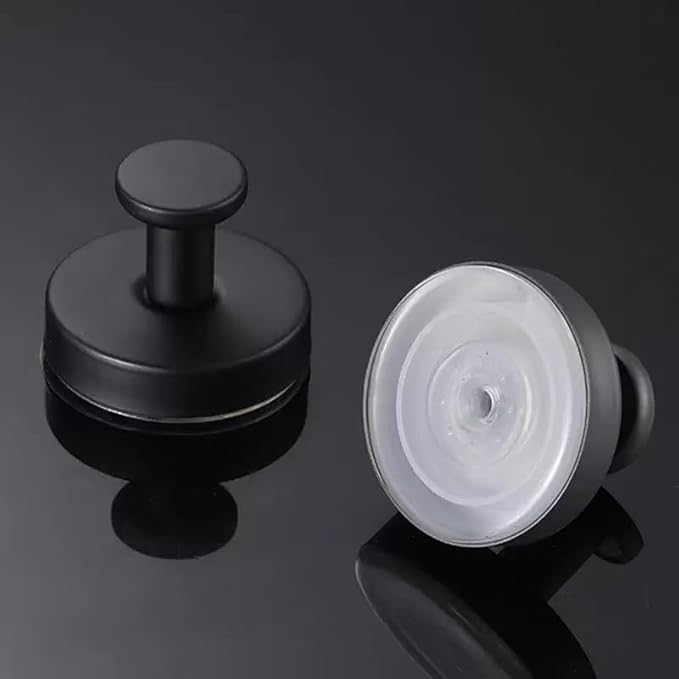 Upgraded Suction Cup Hooks for Shower, Removable Towel Hooks for Bathroom Window Glass Door Wall, Black 1 Pack