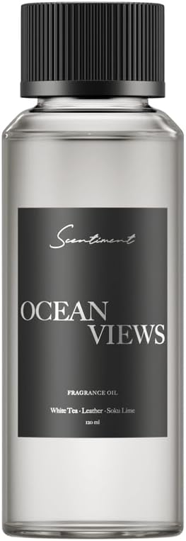 Scentiment Diffuser Oil - Ocean Views | Aromatherapy Home Fragrance | Inspired by Confidante® Andaz Miami Beach | Luxurious Scent with Notes of White Tea, Leather, Soku Lime (120 mL)