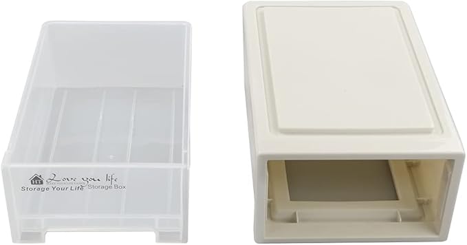 6 Quart Plastic Storage Drawers, Stackable Desktop Organizer, 3 Packs